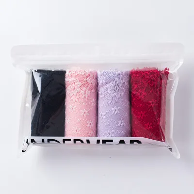 NA179-4Pcs 4 шт. кружевные трусики пикантные Трусики с высокой талией размера плюс дышащие новые модные женские хлопковые трусы женское нижнее белье - Цвет: NA179-4Pcs