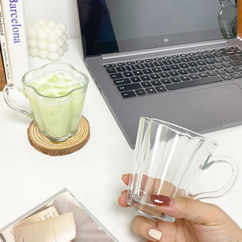 Новинка 200 мл прозрачная стеклянная кофейная чашка с четырьмя листьями клевера