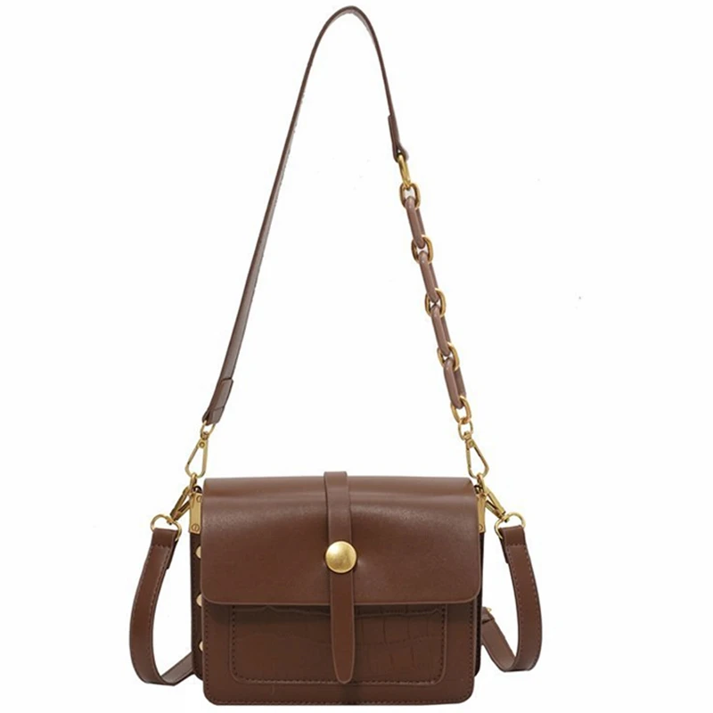 

Small Rivet Shoulder Flap Bag Ladies Vintage Leather Crossbody Handbags for Women Luxury Brand Designer Chain Handbag Sac a Main