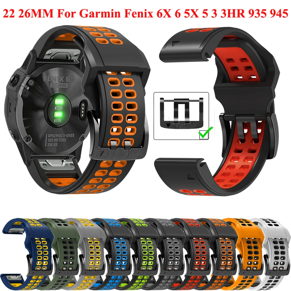 

JKER 22mm Quickfit Watch Strap For Garmin Fenix 6 6 Pro Fenix 5 5 Plus Forerunner 935 945 Quick Release Silicone Watch Wristband