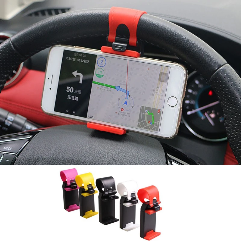 

Universal Car Steering Wheel Mobile Phone Holder Mount Buckle Socket Holder for Xiaomi Mi8 SE 6X Mi6 Mi A1 Mix 2S GPS Stands