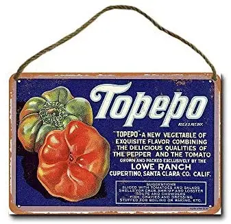 

Metal Sign 8x12 Inch Topepo Tomato Pepper Vegetable Wall Decor Hanging Sign