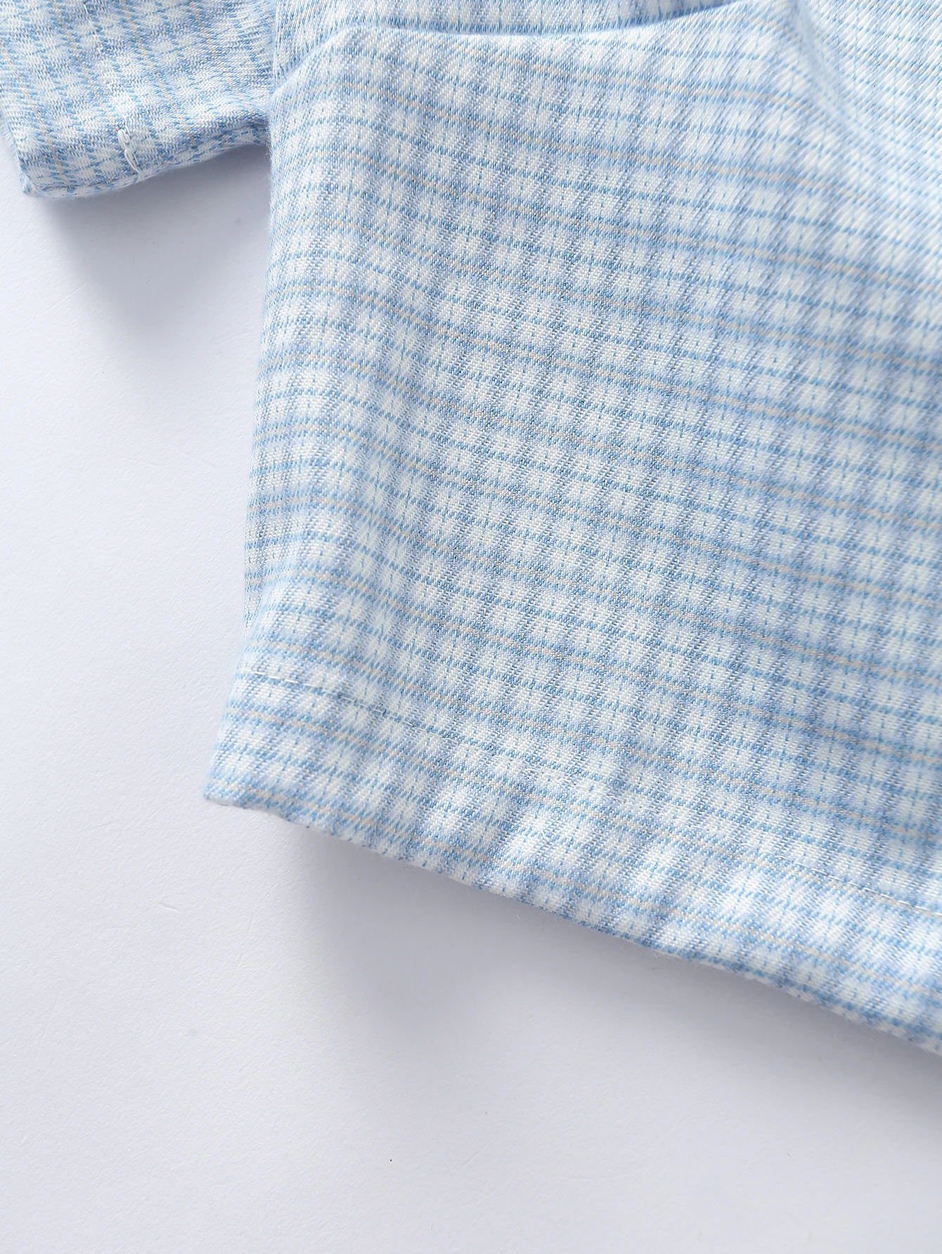 Короткий топ Bazaleas на пуговицах в винтажном стиле элегантная маленькая клетчатая