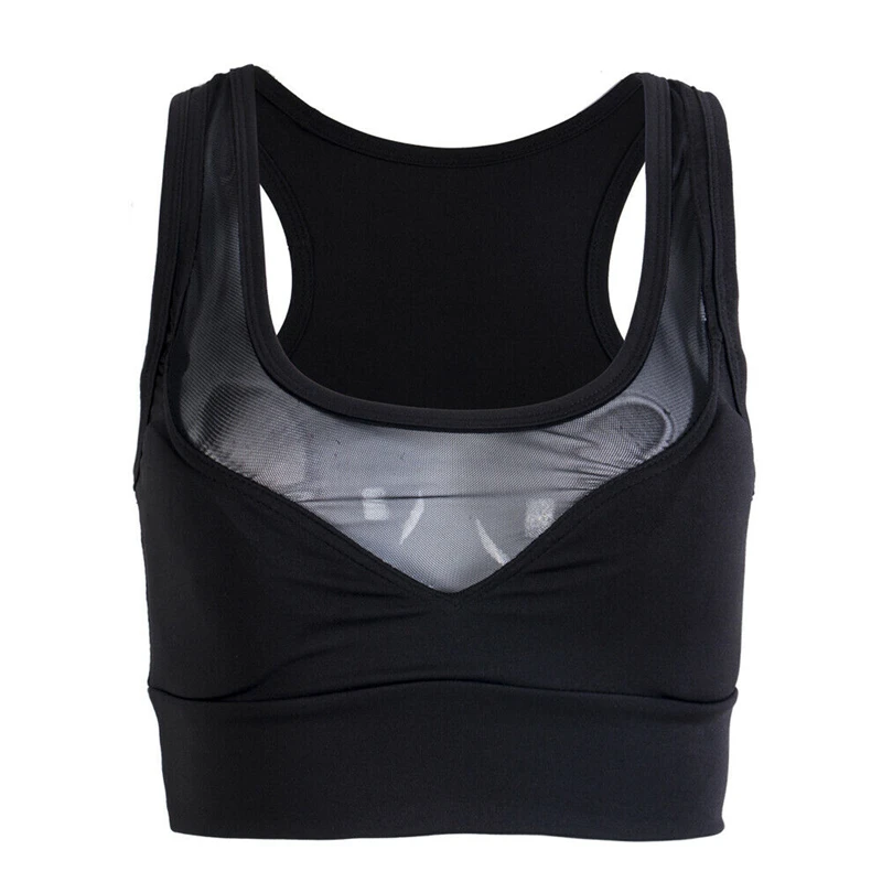 Hot Sale Women's Sleeveless Sports Vest Cami Casual Mesh Patchwork Pullover Crop Tank Top Hollow Breathable Comfort bra | Женская