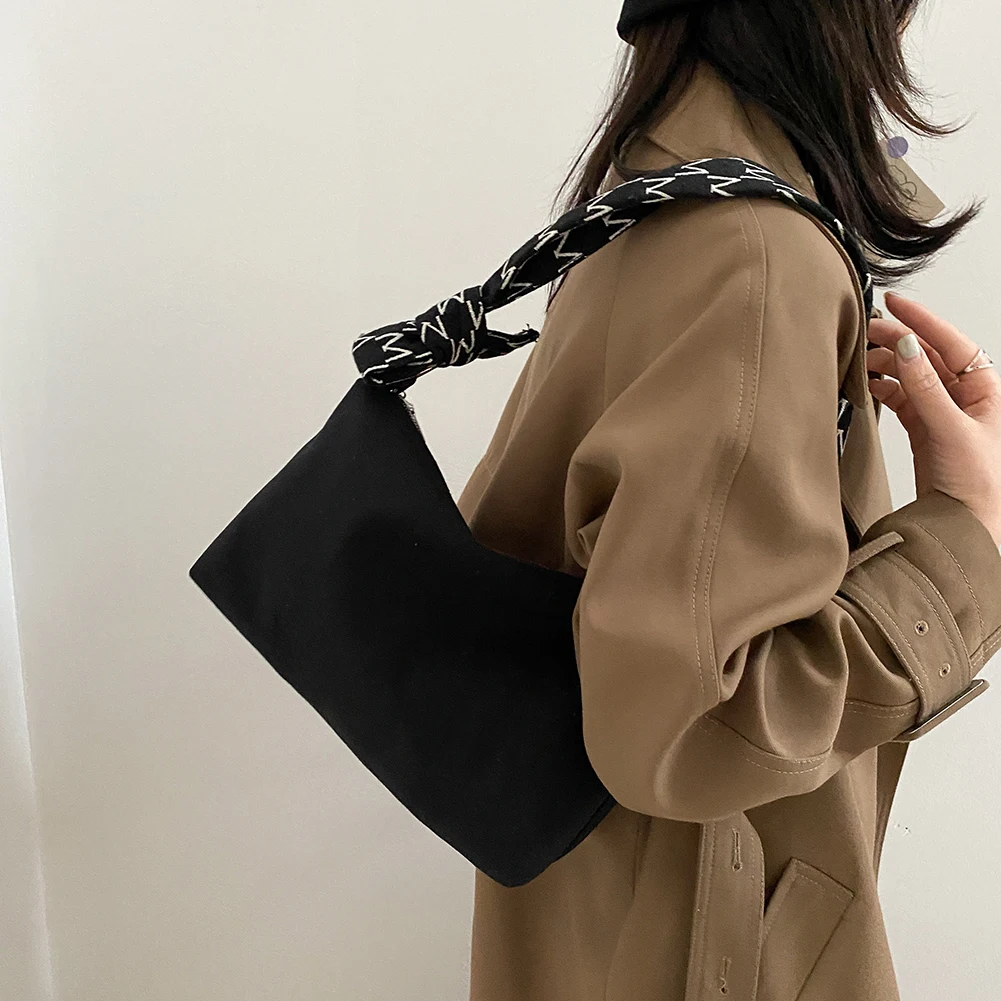 

Crossbody Bags Small Canvas Soft Underarm Shoulder Fluffy Large Capacity Handbags Female Simple Totes for Women 2020 Trend