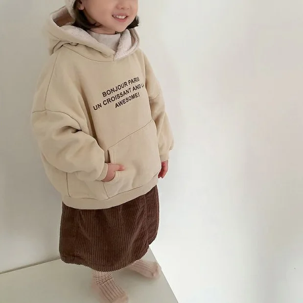

2021 Winter Children's Wear New Hanfaner Fleece Pullover Cotton Sweater Casual Top Big Pocket