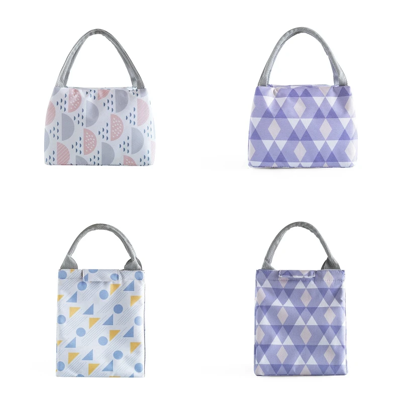 

1 Pc Oxford Zipper Insulated Lunch Box Bags Outdoor Portable Fresh-keeping Lunch Bag for Picnic Women Home Kitchen Accessories