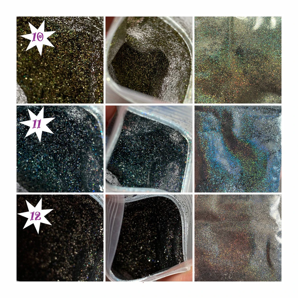 0.2mm Extra Fine Laser Nail Powder Decorations,Pastel Glitter Dust,Holo-10g/Bag Midnight Euphoria Collection Nail Powder images - 6