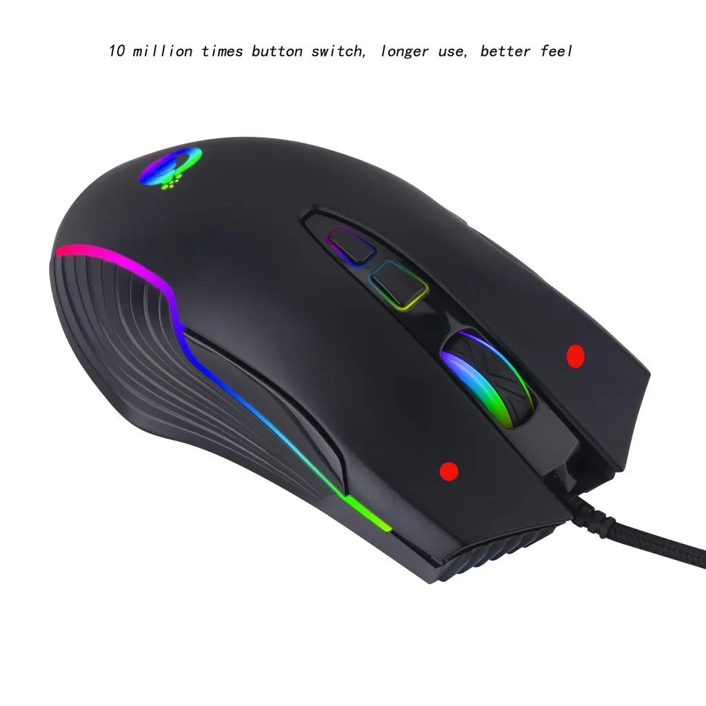 USB Проводная RGB Подсветка шатер макро определение Мышь эргономичный компьютерный