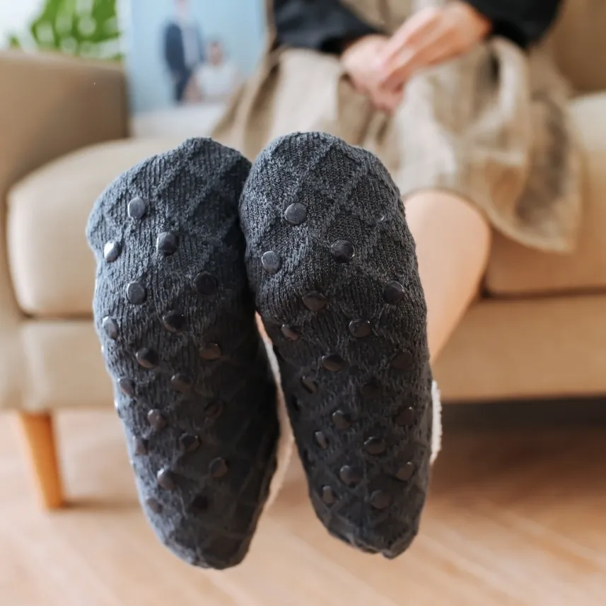 Men Women Thicken Winter Warm Wool Socks Non Slip Indoor Floor Soft Casual Slipper Hosiery Women's Warm Socks Dropshipping