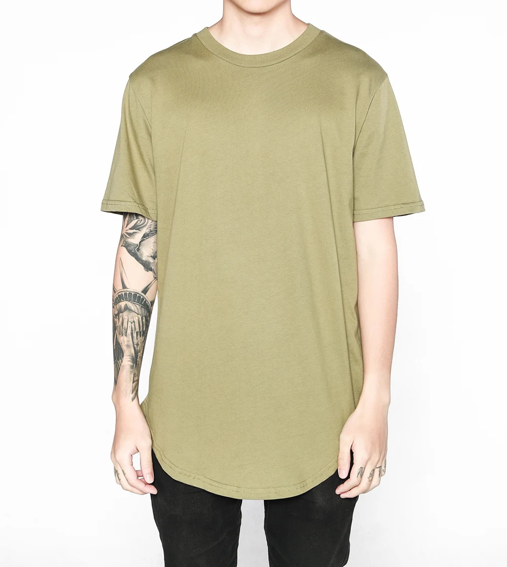 Хип Хоп Футболка мужская городская удлиненная изогнутая футболка простая