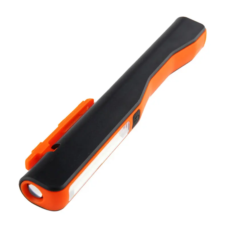 Orange Мини-cob led аварийный фонарик рабочий свет с магнитом карманный зажим супер яркий кемпинга Многоцелевой Карманный Фонарик лампы 6 - Цвет: Orange