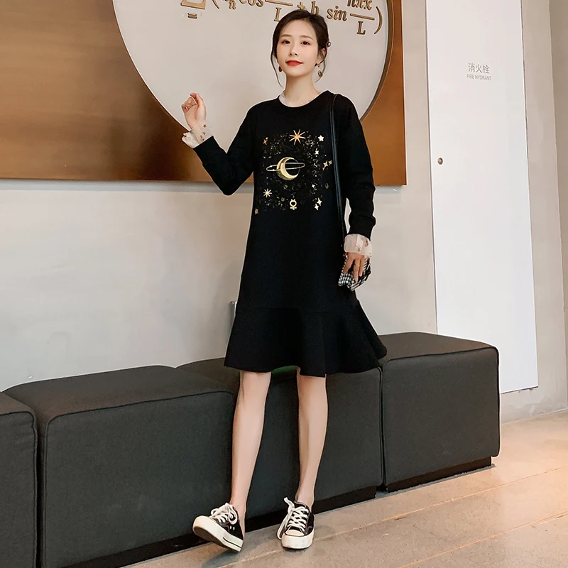 Новинка 2020 Брендовое весеннее платье для беременных женщин принт со звездой