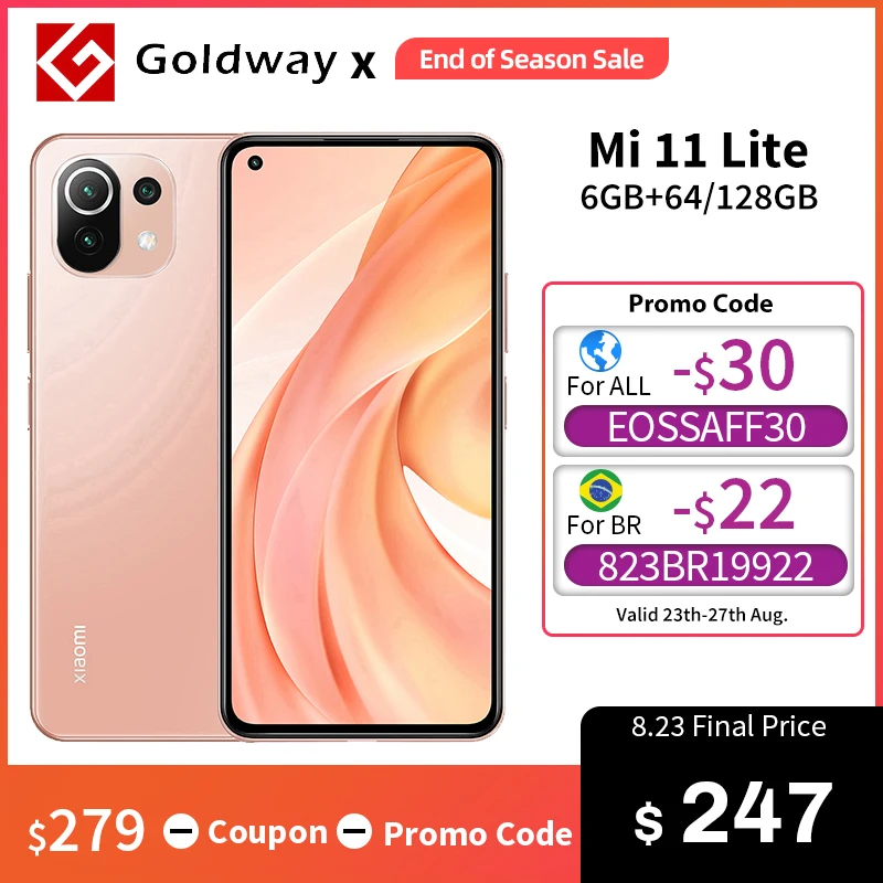 Глобальная версия Xiaomi Mi 11 Lite Snapdragon 732 Octa четыре ядра смартфон с функцией