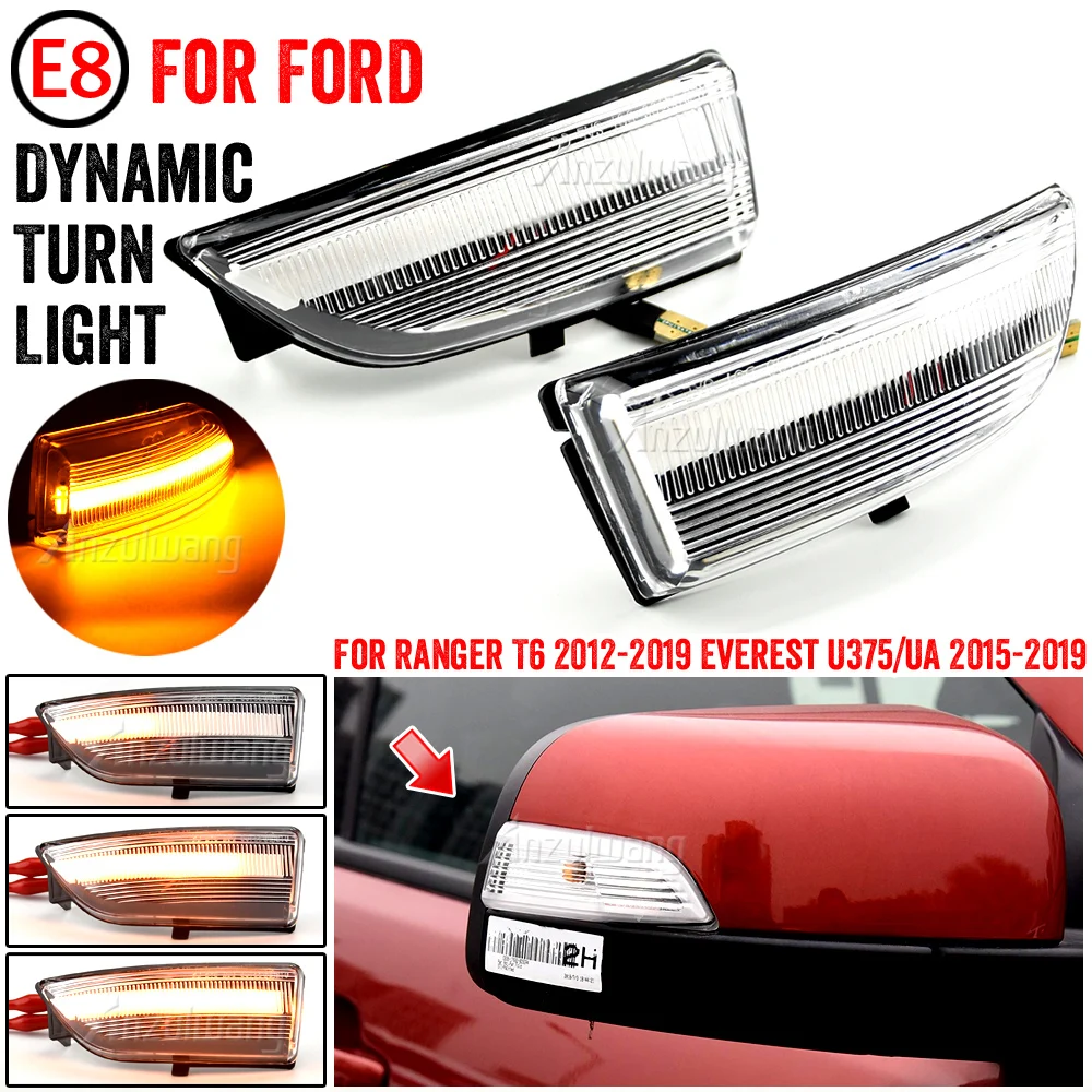 

For Ford Ranger T6 2012-2019 Raptor/Wildtrak Everest U375/UA 15-19 Side Mirror Indicator Dynamic LED Turn Signal Light Blinker