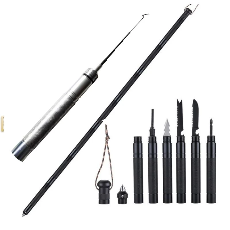 

Outdoor Defense Tactical Stick Trekking Pole Mountaineering Camping Equipment Multifunctional Folding Tool Walking Stick
