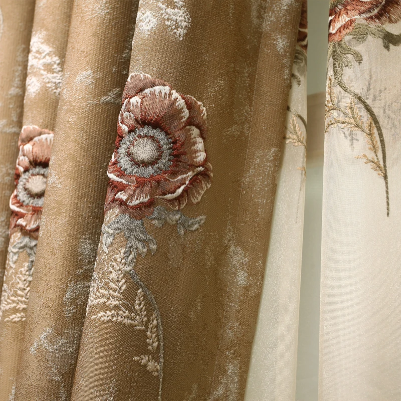 Европейские классические роскошные жаккардовые занавески с 3D тиснением