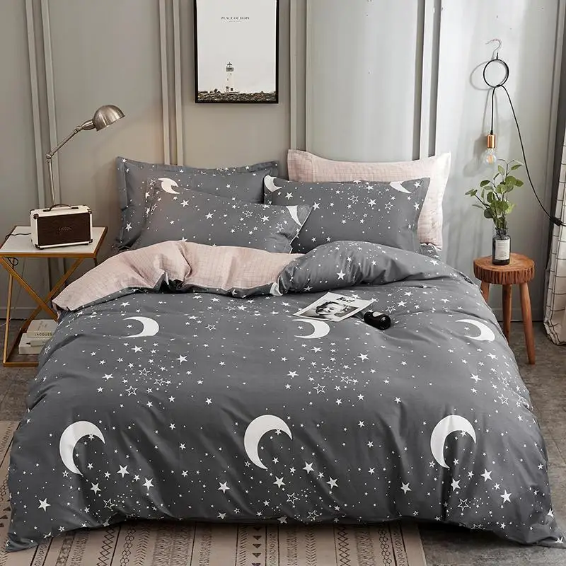 

55 home bedding set 5 size AA AB double-sided plant pattern Cartoon Simple Bed sheet duvet cover pillowcase 3/4pcs