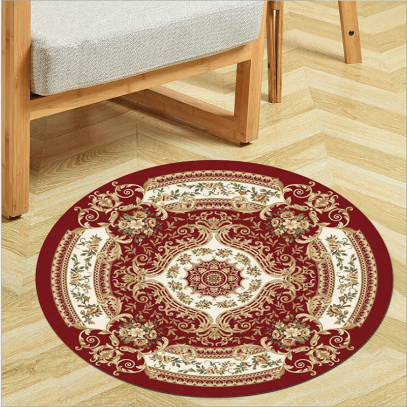 구매 북유럽 스타일 원형 요가 매트 자카드 컴퓨터 의자 쿠션 러그 침실 연구 장식 방 침대 거실 카펫 럭셔리 러그