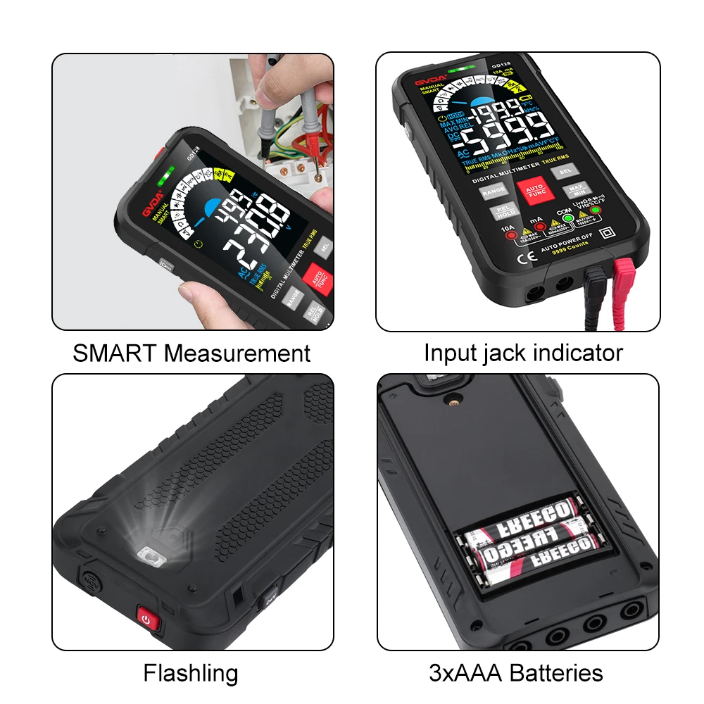 Цифровой мультиметр GVDA 9999 отсчетов Автоматический диапазон 1000 В 10 А тестер