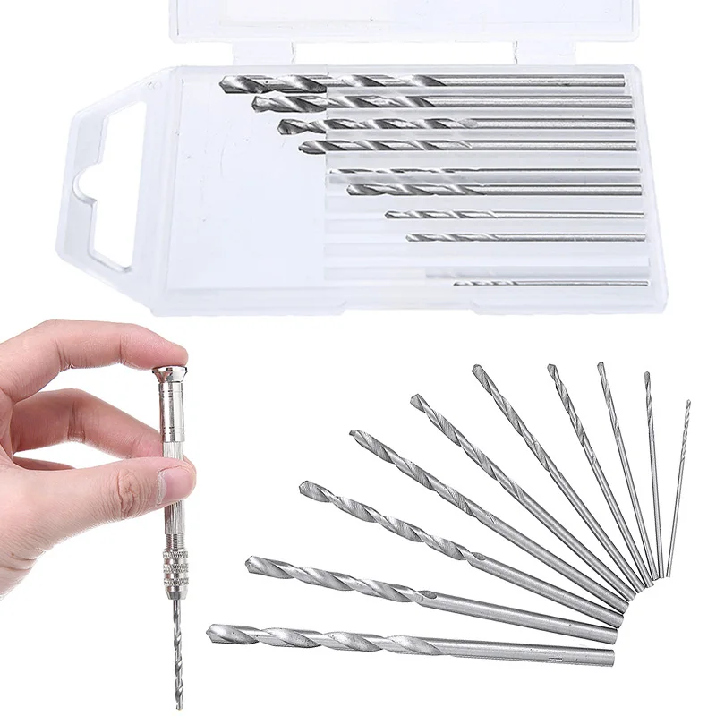 

Precision Hole Cole Drill Bit Pin Vise Hand Drill Bits Set Rotary Tools For Jewelry Watch Models DIY Hand Tool