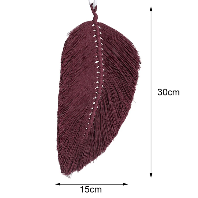 Macrame Wall Hanging Leaf Feather Boho Decor Cotton Cord Nordic Style Tapestry Toy Room Tassels Home Tapisserie | Дом и сад
