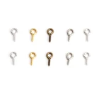 Маленькие крошечные мини-штифты Eyepins, крючки, петли, винтовые резьбовые золотые застежки, крючки, фурнитура для изготовления ювелирных изделий своими руками, 200 шт.