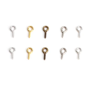 Маленькие крошечные мини-штифты Eyepins, крючки, петли, винтовые резьбовые золотые застежки, крючки, фурнитура для изготовления ювелирных изделий своими руками, 200 шт.