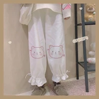 cute wide leg pants female students loose pants for women all match casual pants nine point women casual loose wide leg trousers