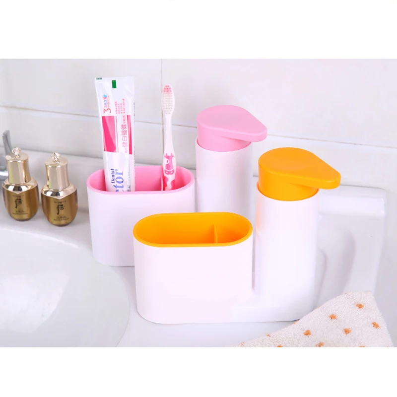

Multi-function Portable Bathroom Plastic Shampoo Soap Dispenser Practical Liquid with Sponge Holder Kitchen Bathroom ABS Hand