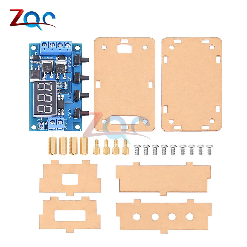 DC 5 V-36 V 12V 24V двойной МОП-светодиодный цифровой реле задержки времени цикл запуска переключатель плат сроки Управление с чехлом