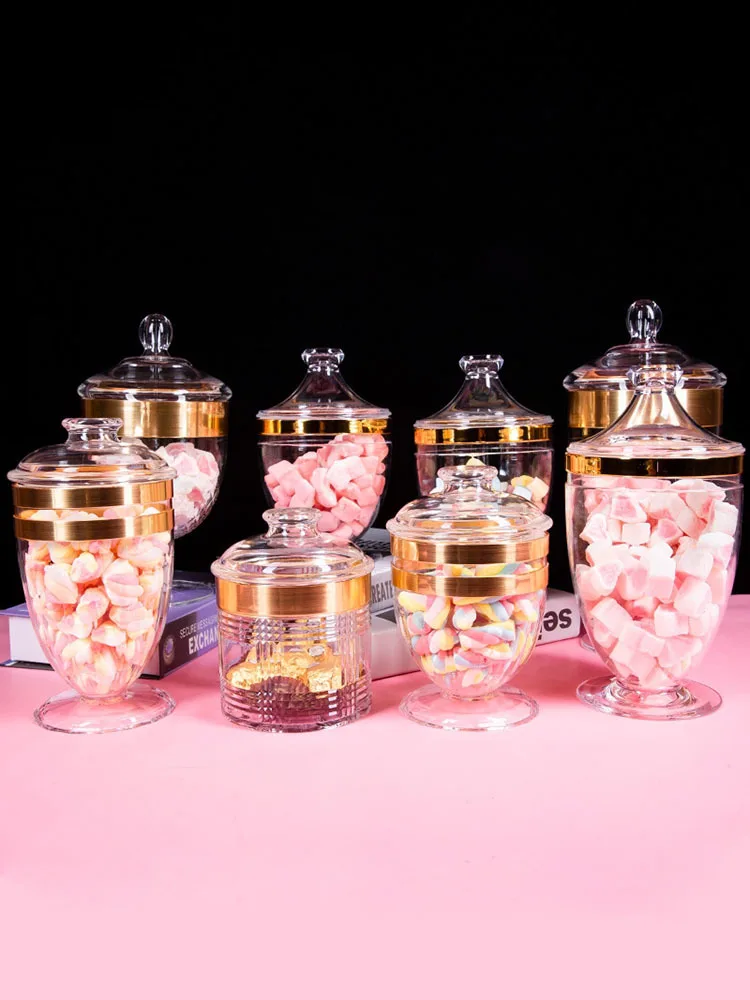 Прозрачная женская банка для закусок орехов шоколадных конфет канистра чая