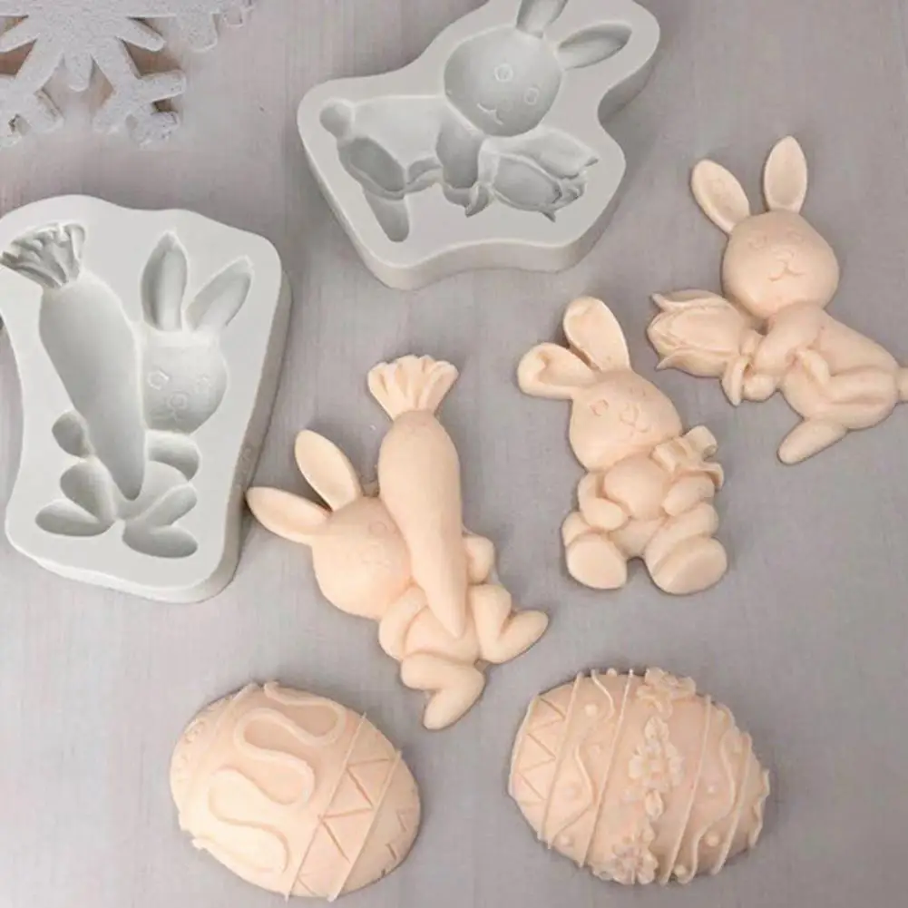 

Easter Bunny ears Carrot Easter Egg Silicone Mold Sugar craft, Chocolate Fondant Cake Decorating Tools