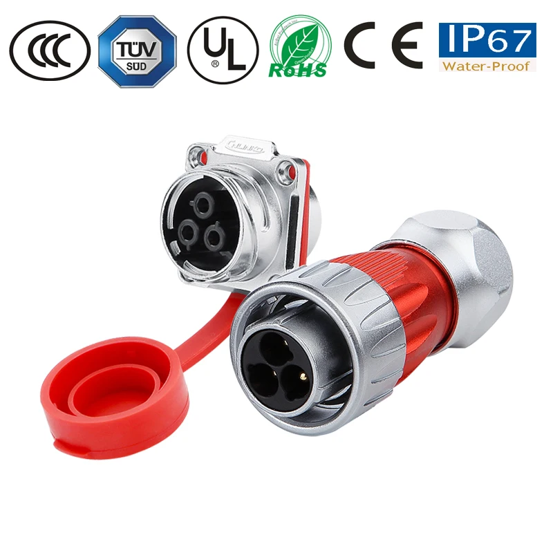 Водонепроницаемый разъем 3 контактный открытый металлический водонепроницаемый