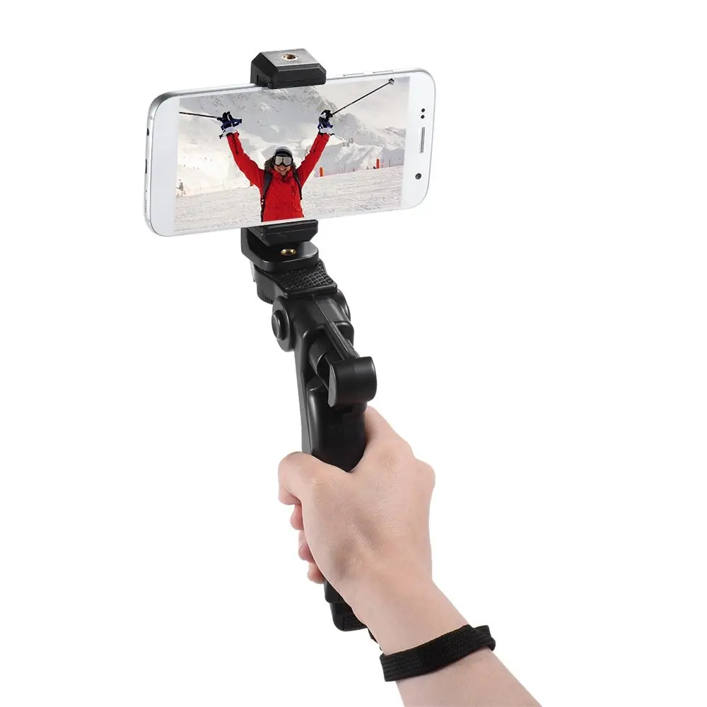 

Photography Studio Universal Mini Phone Tripod Stand Handheld Grip Stabilizer with Adjustable Smartphone Clip Holder Bracket