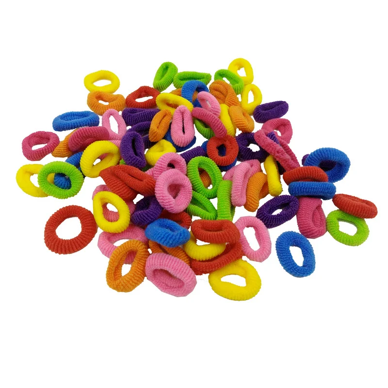 

100 Pcs / Lot Kids Elastic Hair Band Girl Children Candy Solid Kid Rope Accessories Scrunchy Rubber Gum Baby Hairband Headwear