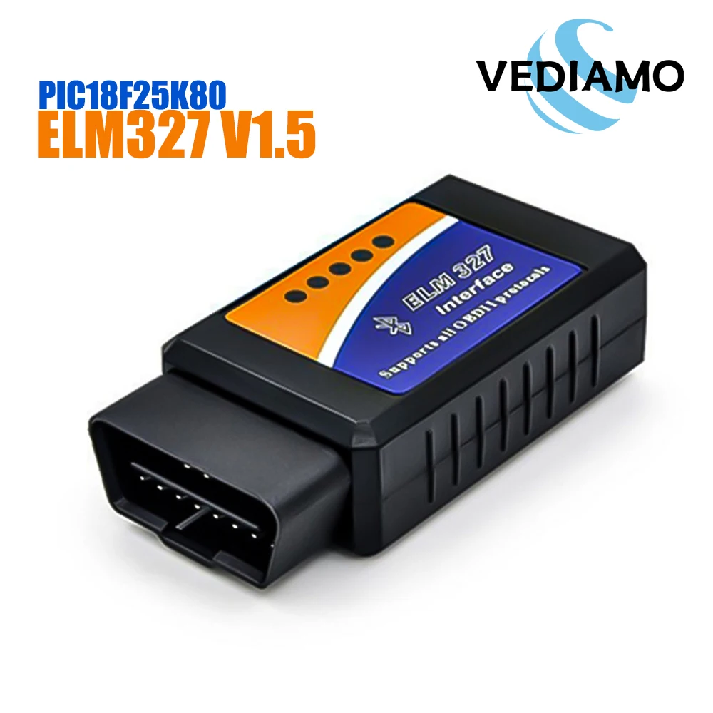OBD2 ELM327 V1.5 Bluetooth адаптер с PIC18F25K80 автомобильный диагностический инструмент ELM 327 OBDII