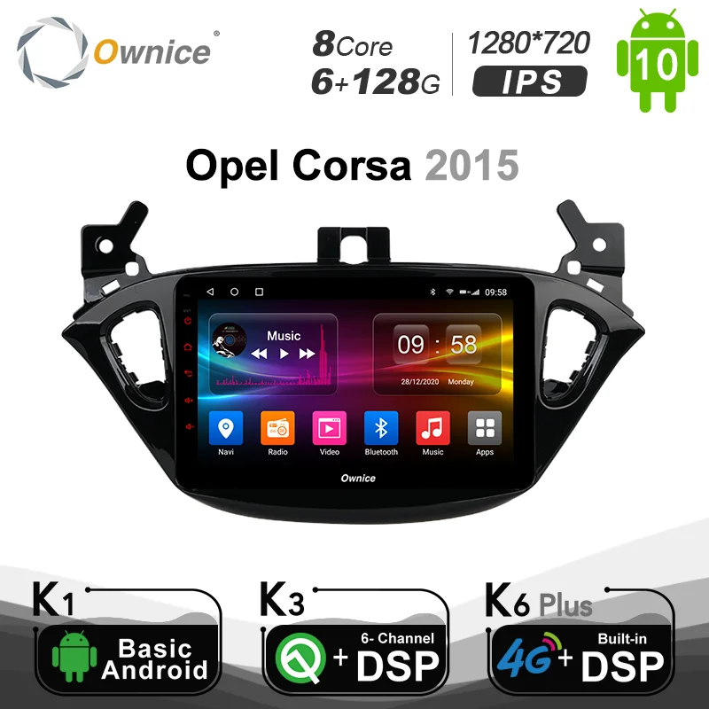 

1280*720 Ownice Android 10.0 Octa Core Car Audio DVD Player 6G+128G for Opel Corsa 2015 DSP Optical Radio GPS Navi 4G LTE SPDIF