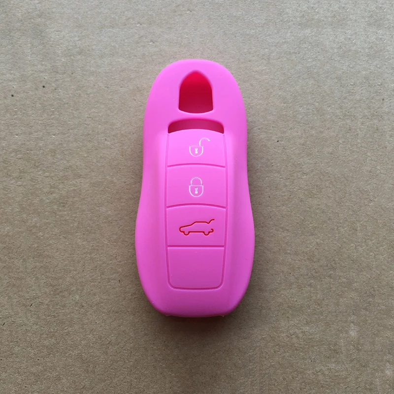

Latest 3-button Silicone Car Key Cover for Porsche Boxster Cayman Islands 911 Cayenne Panamera Macan Car Key Cover Case