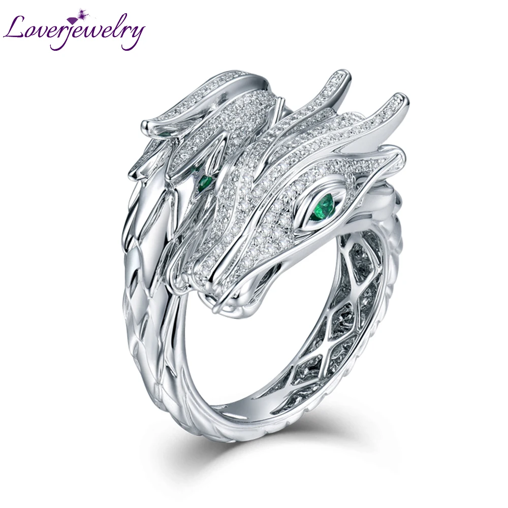 LOVERJEWELRY унисекс бриллианты из твердого 18 каратного белого золота с рубином и