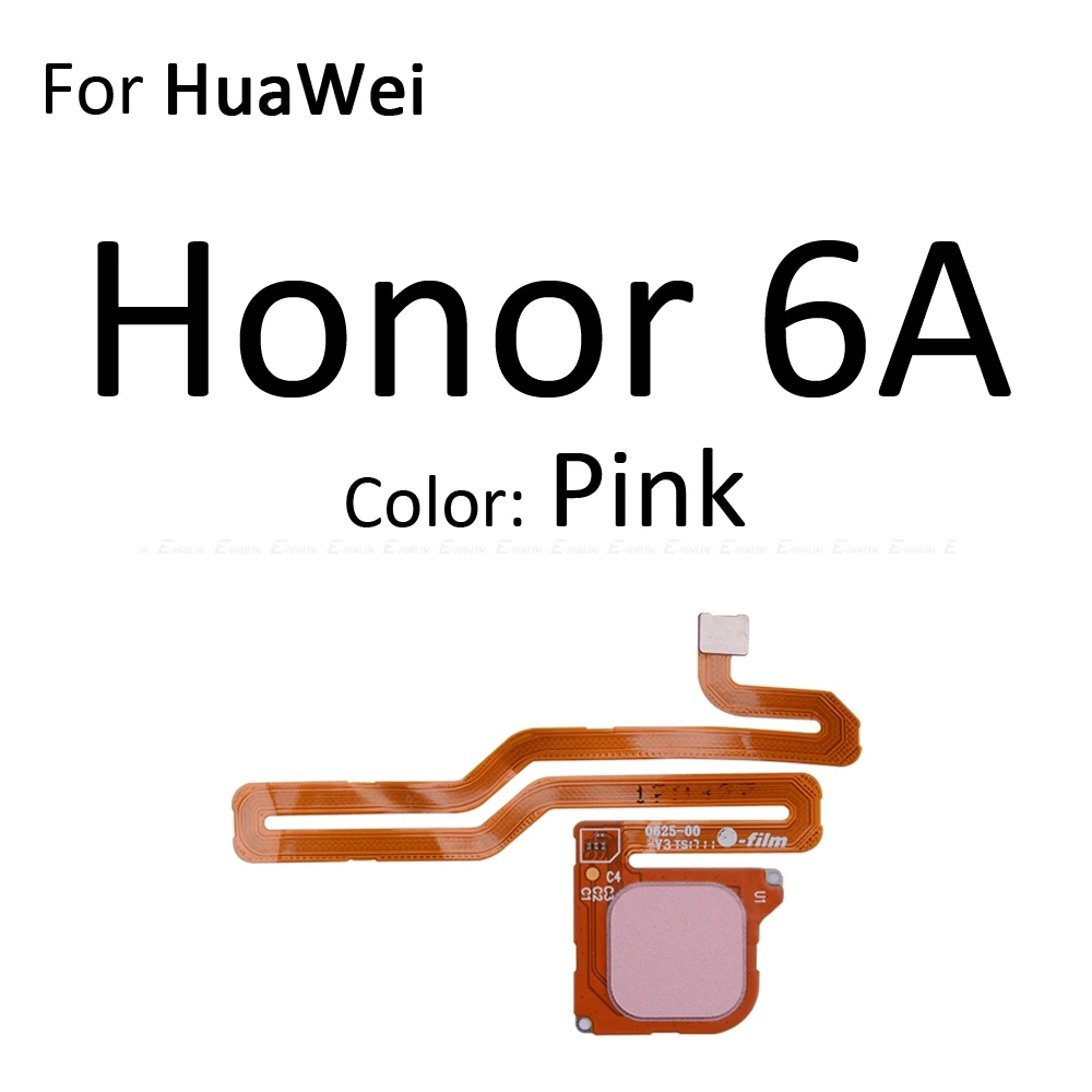 Сканер отпечатков пальцев разъем для Huawei Honor 6C 6A 6X 5C Pro GR5 сенсорный сенсор ID Главная Кнопка возврата ключ гибкий кабель - Цвет: For Honor 6A Pink