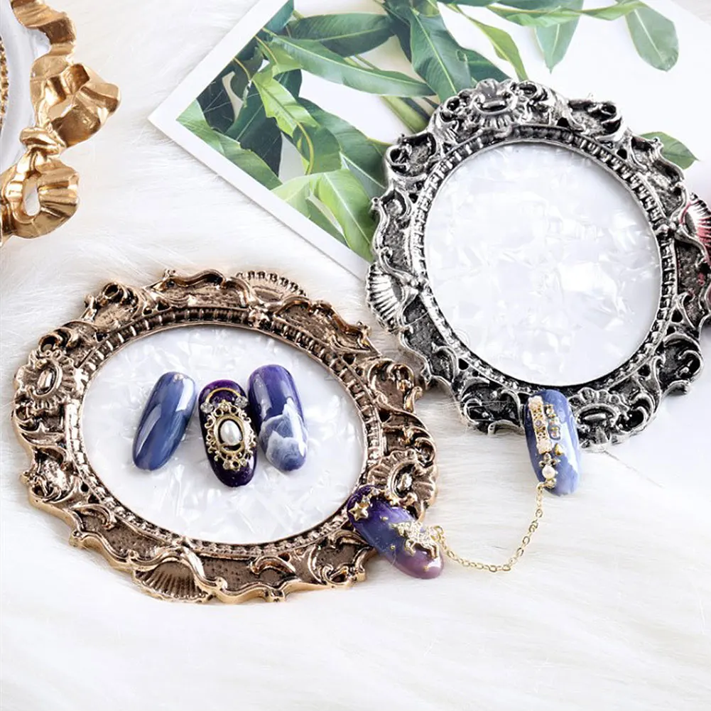 

Creative Pearl Resin Nail Art Display Palette Polished Pallet Mixing Drawing Paint Plate Jewelry Display Photo Shooting Props