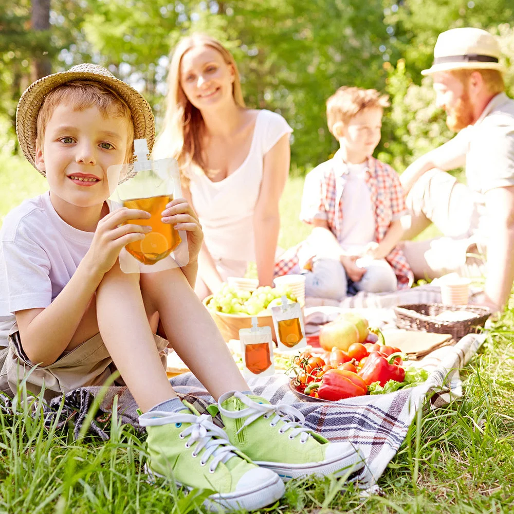 

Cabilock 50pcs Pouch 200ml Drinks Flasks Disposable Drink Container Take Out Beverage Bags