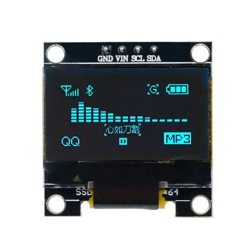 blue 0,96 дюймовый IIC igc серийный OLED дисплей модуль 128X64 igc SSD1306 ультра низкая мощность плата с ЖК-экраном GND VCC SCL SDA для Arduino DIY - Цвет: blue