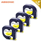 4PK 12 мм заменить DYMO LetraTag ярлык 91332 91222 91202 черный на желтом цвете для LT-100T плюс LT-100H XM 2000 DYMO QX50 принтер