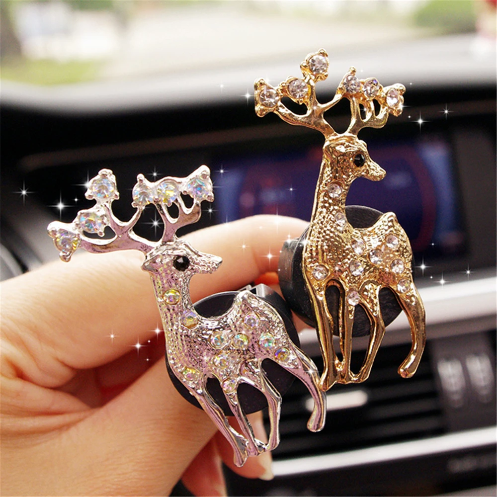 

Cute Crystal Cartoon Car Air Freshener Auto Outlet Perfume Clip Interior Accessories Car-styling Vent Solid Fragrance Diffuser