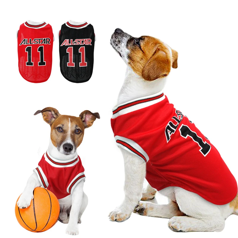 

Pet Dog Clothes Summer Sport Basketball Jersey Number 11 Pet Cat Vest Mesh Breathable Dog Tshirt For Small Large Dog Pet Costume