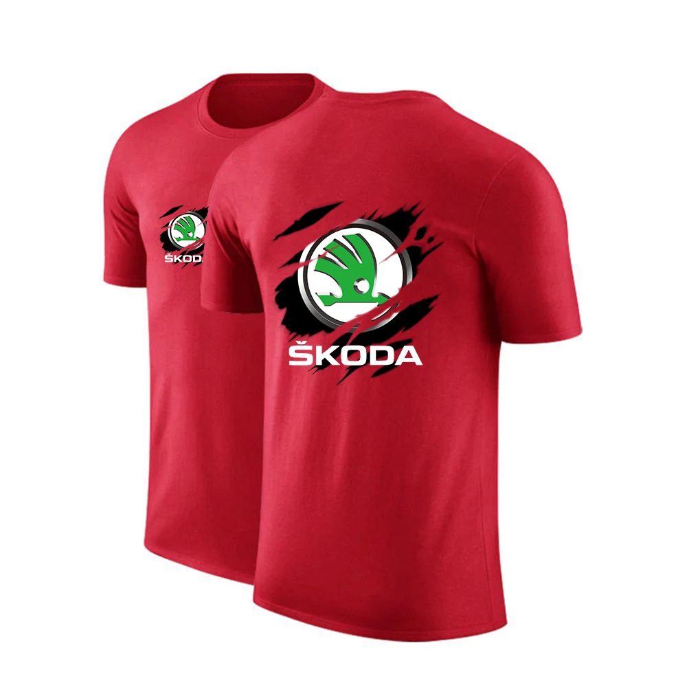 Футболка мужская с принтом Skoda модная Повседневная стильная удобная дышащая