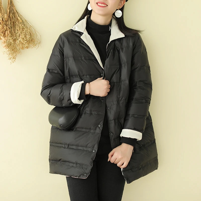 Зимнее пуховое пальто для женщин модные Свободные теплые куртки новинка на