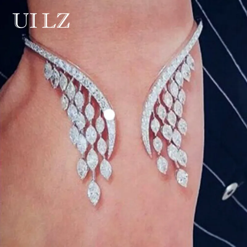 UILZ кристалл в форме крыльев ювелирные изделия AAA кубического циркония Мода багет